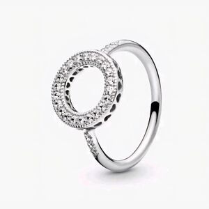 Ring Pandora Round Hollow Circle Plata 925 Sterling Silver Halo Sparkling CZ